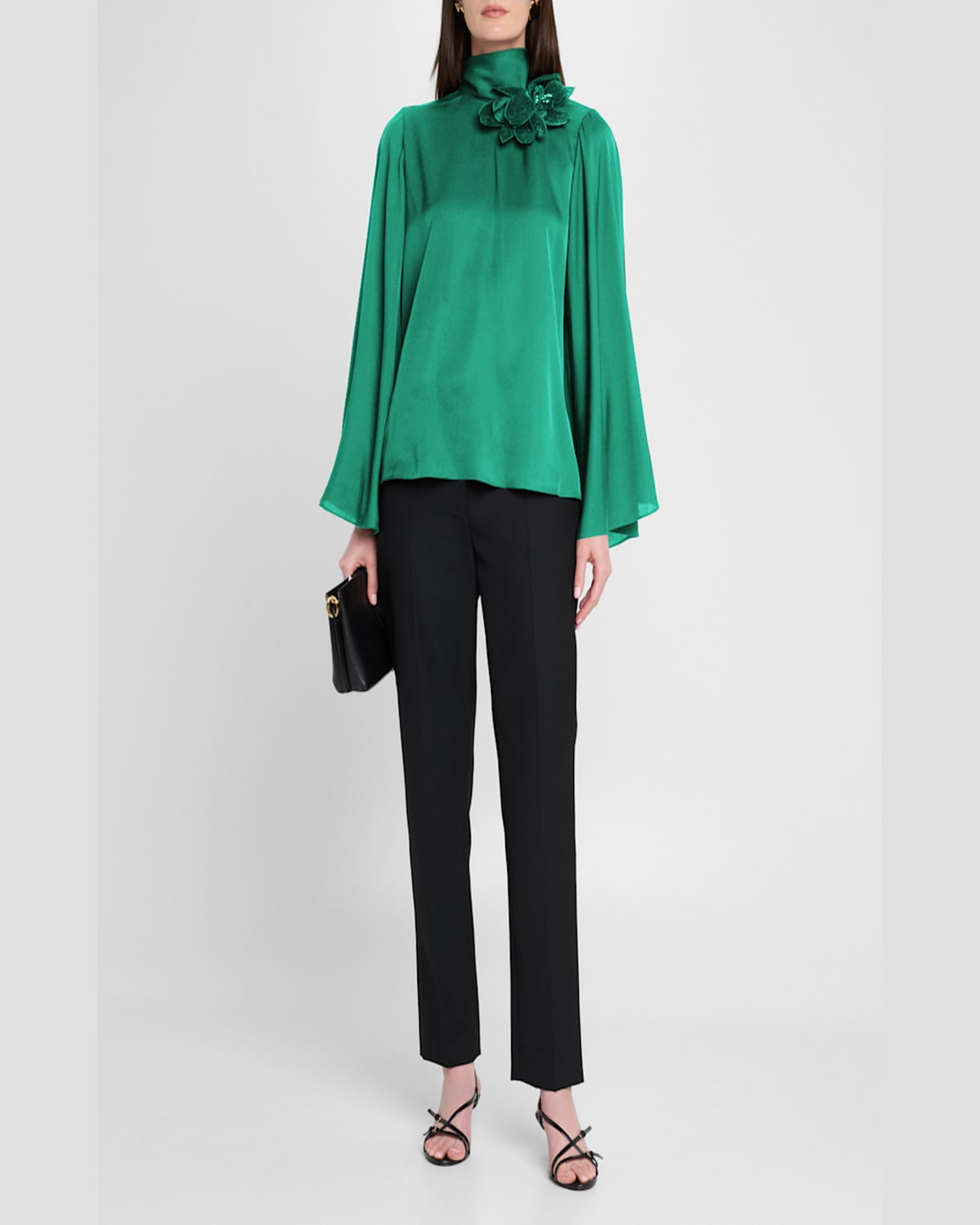 Shop Ungaro Sequin Floral Applique Blouse