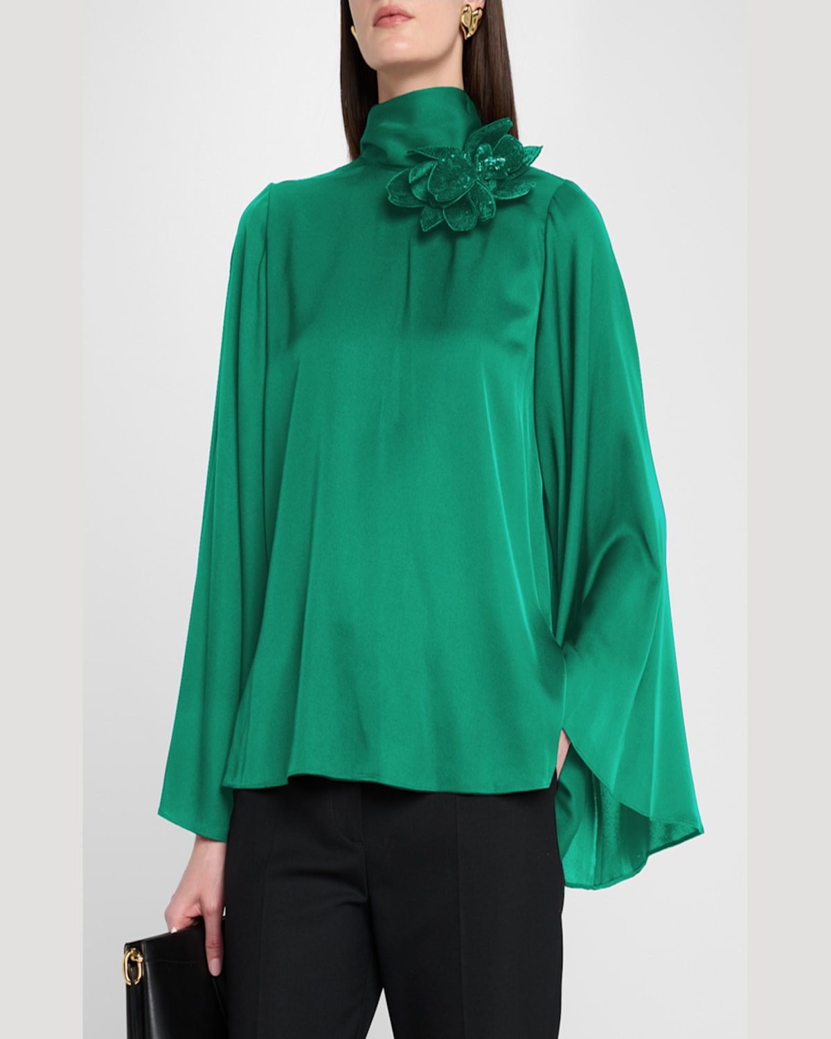 Shop Ungaro Sequin Floral Applique Blouse