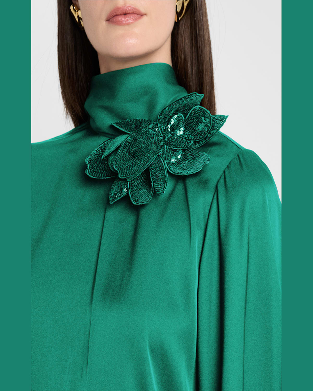 Shop Ungaro Sequin Floral Applique Blouse