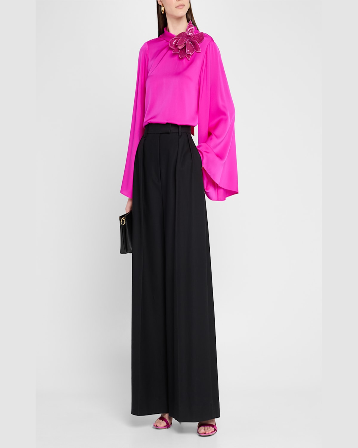 Shop Ungaro Sequin Floral Applique Blouse