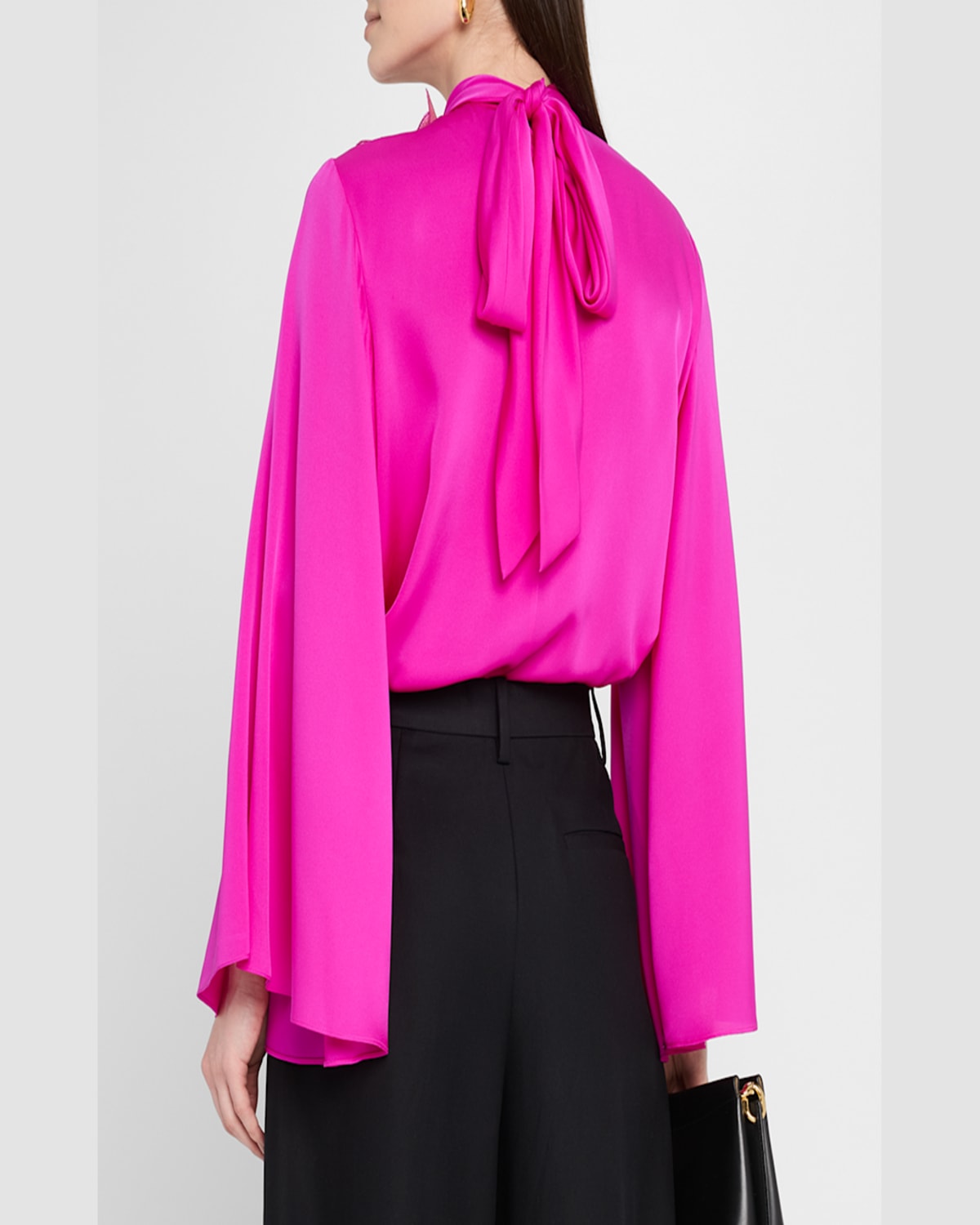 UNGARO SEQUIN FLORAL APPLIQUE BLOUSE 