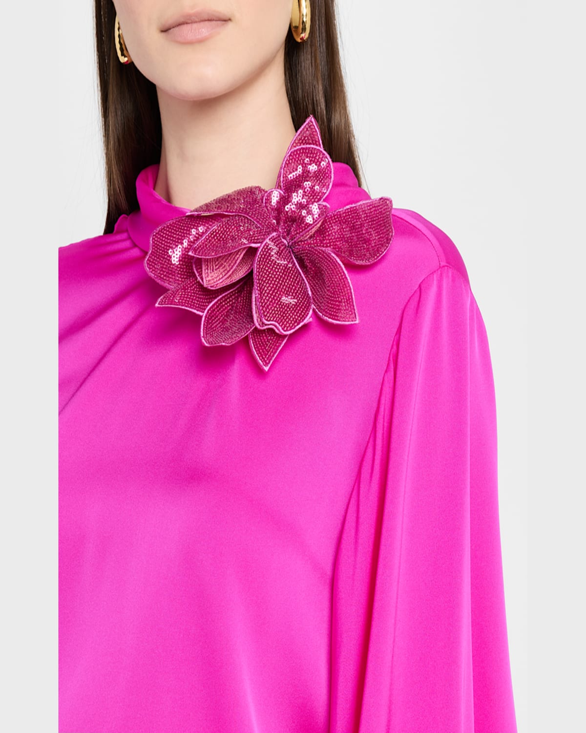 Shop Ungaro Sequin Floral Applique Blouse