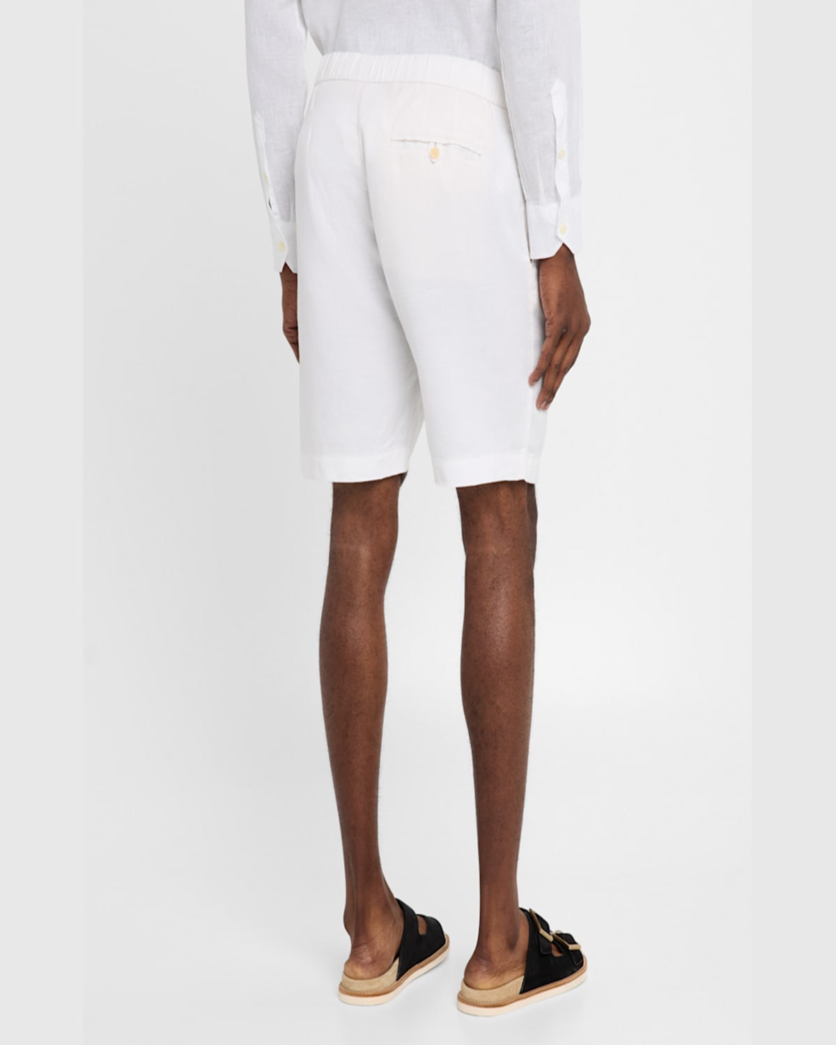 Frescobol Carioca Men's Felipe Linen And Cotton Drawstring Shorts In White