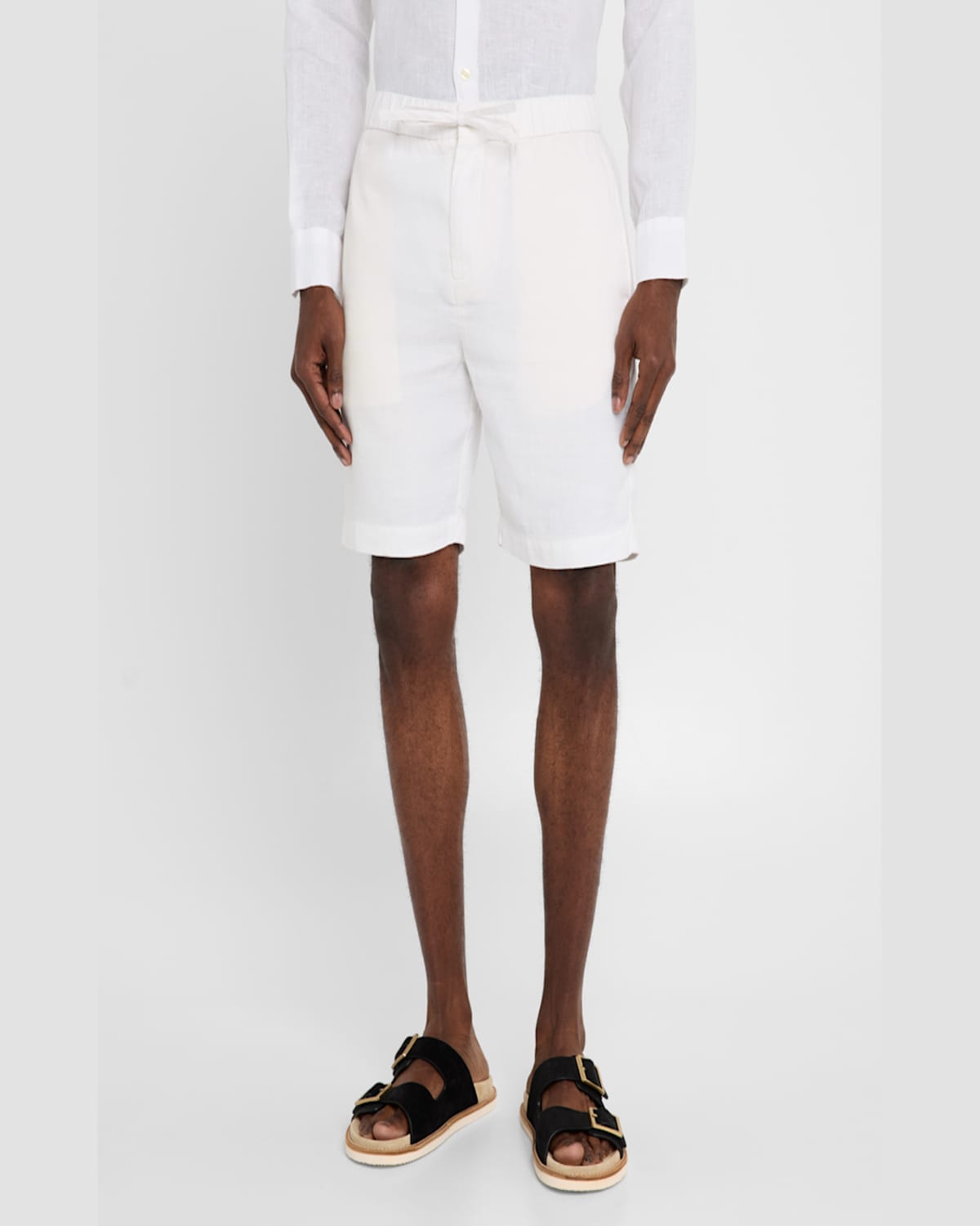 Frescobol Carioca Men's Felipe Linen And Cotton Drawstring Shorts In White
