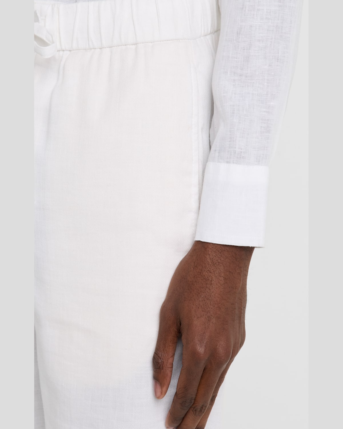 Frescobol Carioca Men's Felipe Linen And Cotton Drawstring Shorts In White