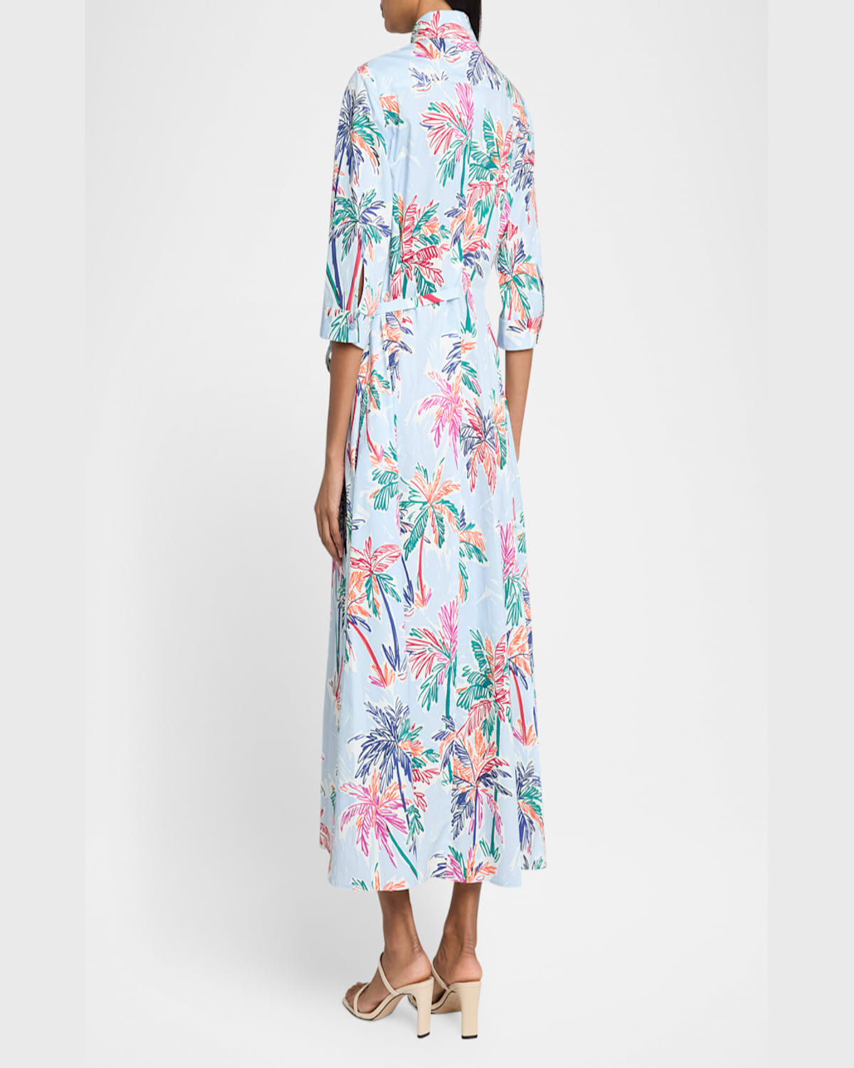 Talbot Runhof Palm Springs Poplin Midi Shirtdress In Sky