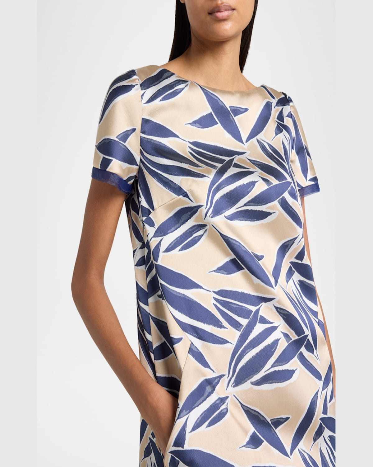 Talbot Runhof Safari Jacquard A-line Dress In Sand