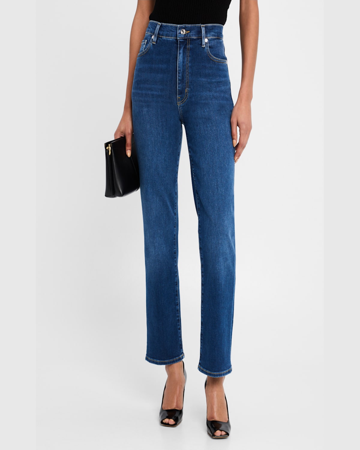 Shop Frame Le Sleek Straight Jeans In Float