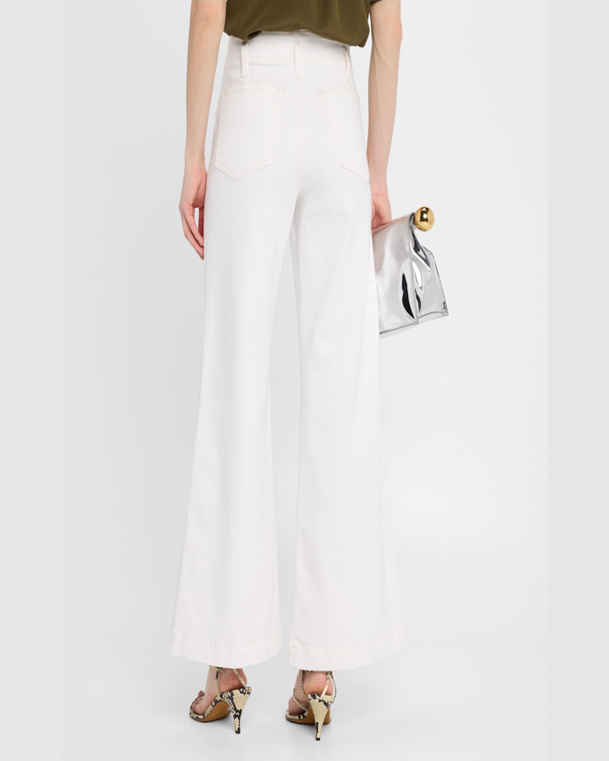 Frame The Seamed Wide Leg Trouser Jeans In Au Natural Clean