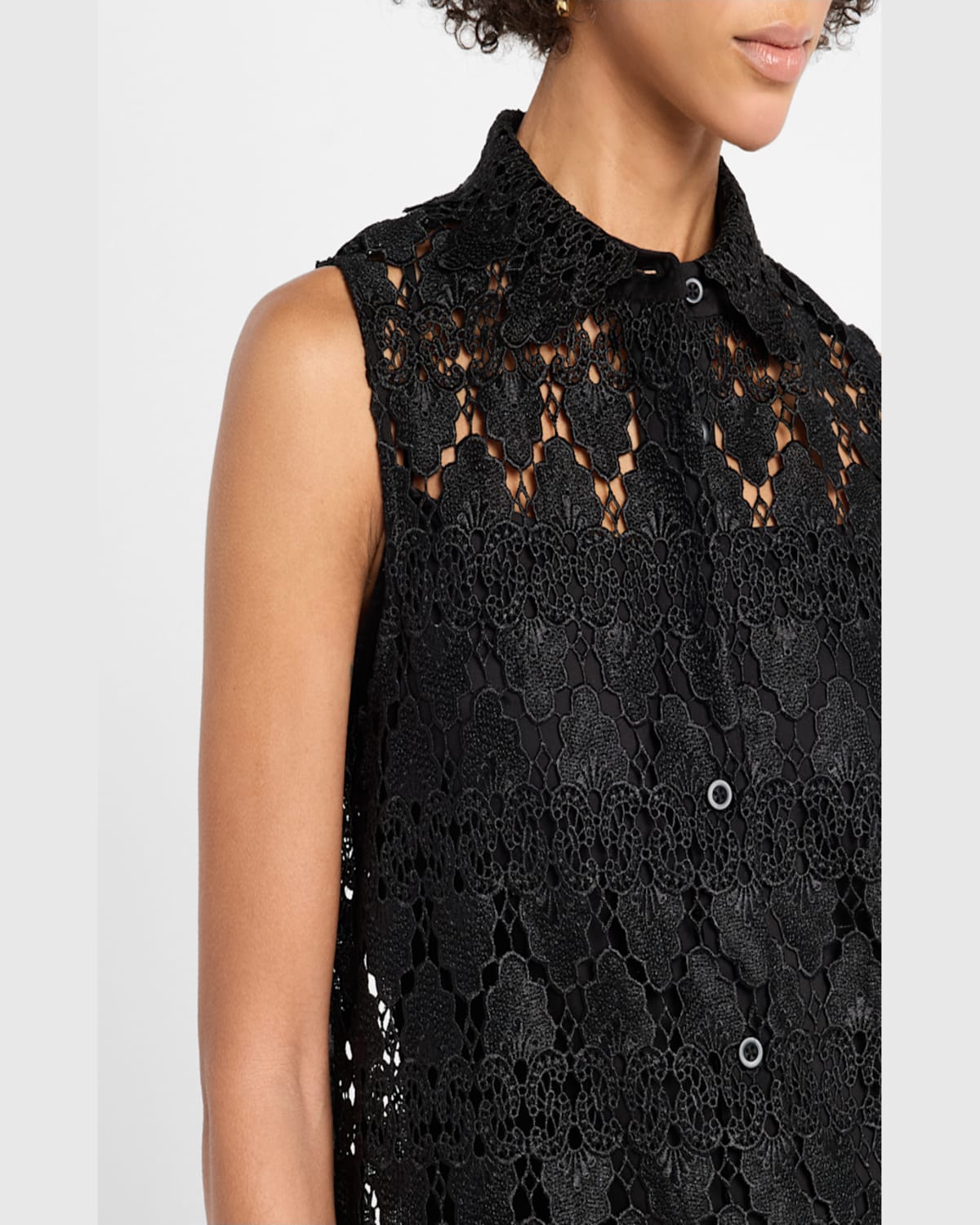 Frame The Deco Lace Mini Dress In Black