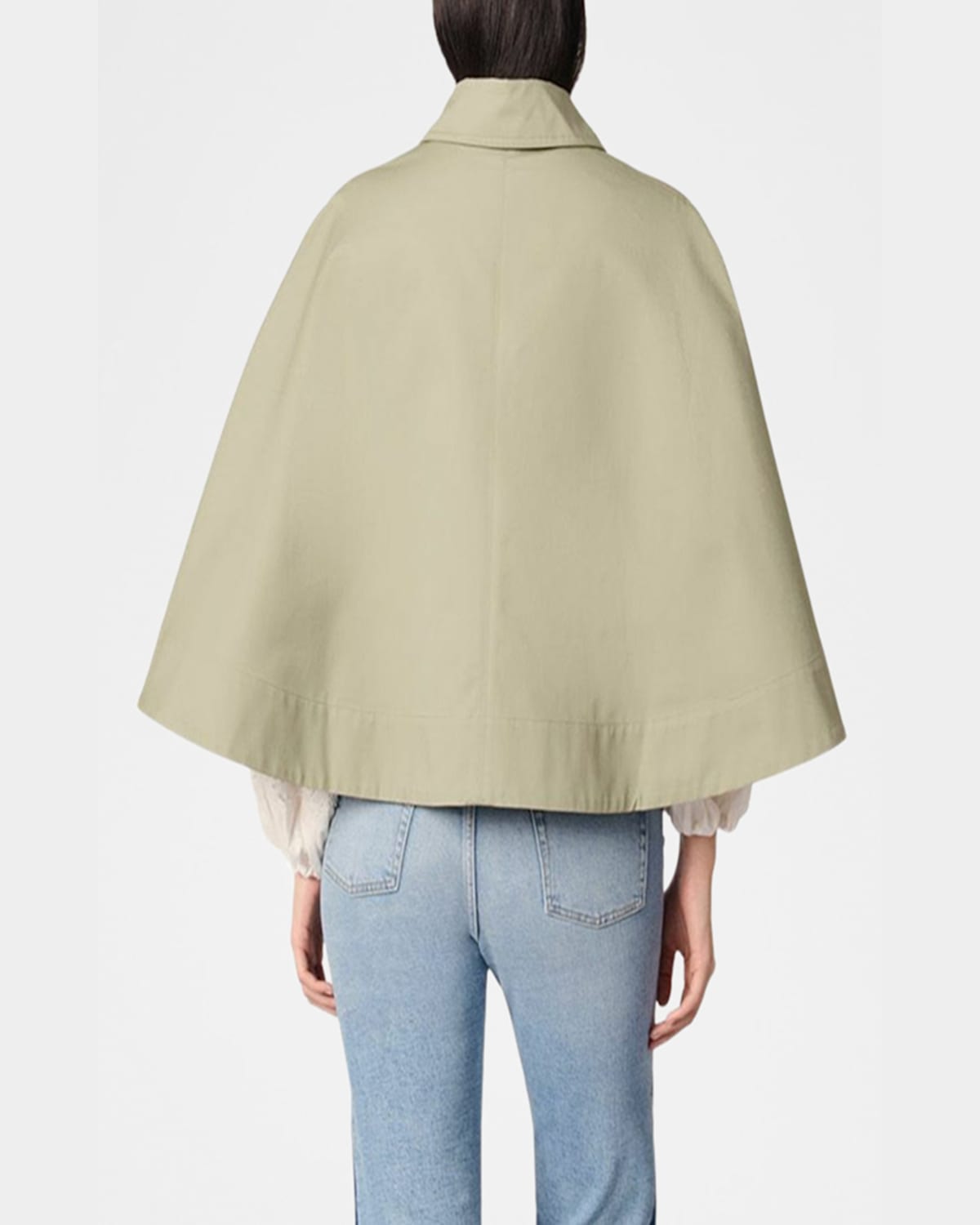 Maje Gecapi Cape-effect Short Trench Coat In Khaki