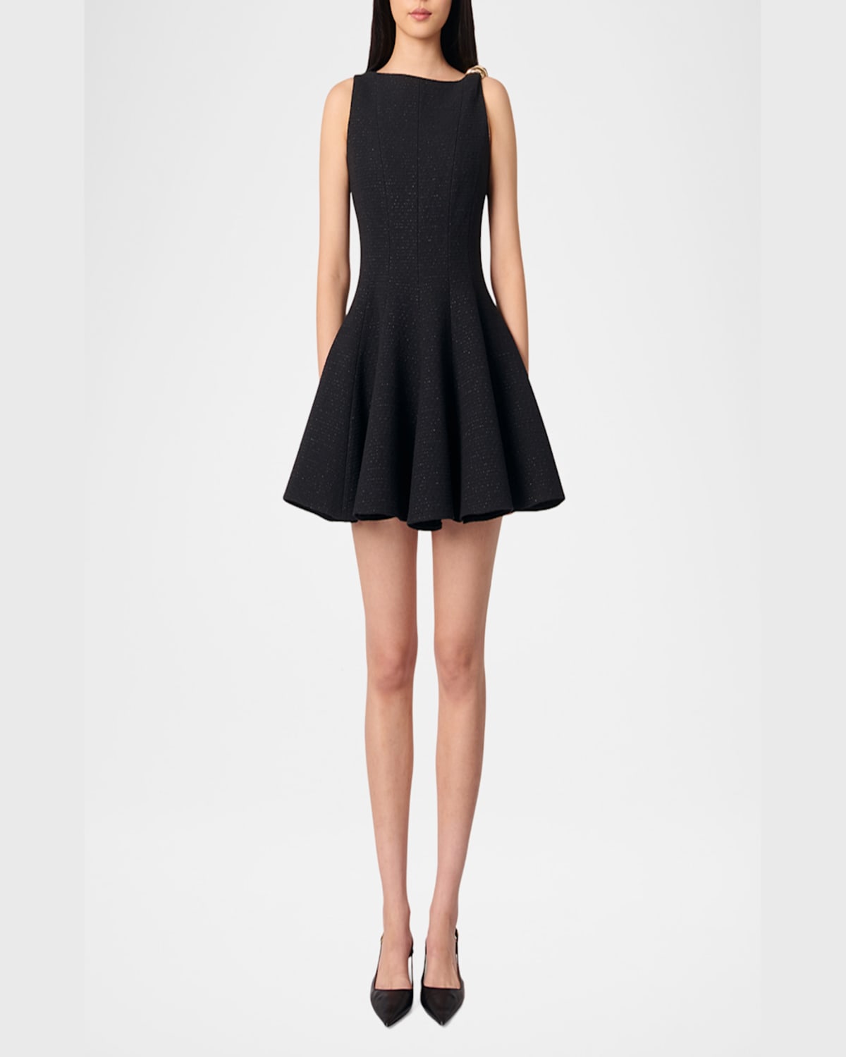 Maje Risolela Tweed Mini Dress In Black