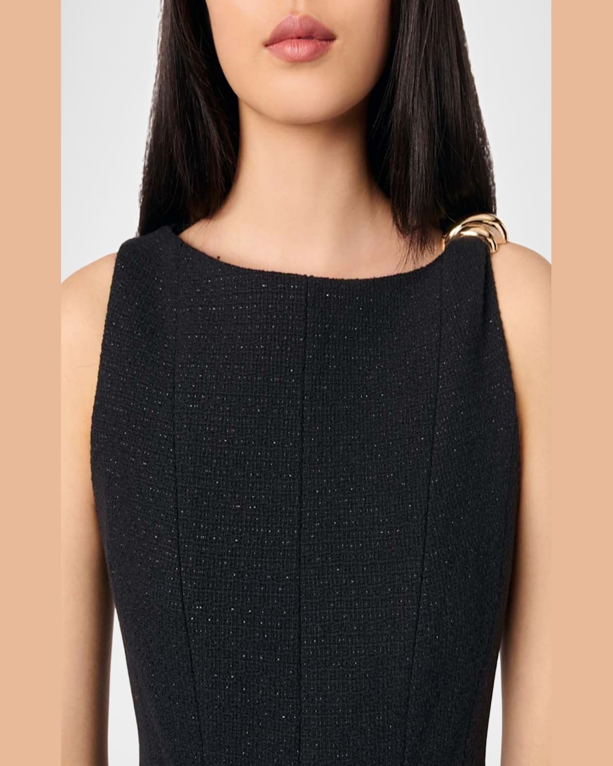 Maje Risolela Tweed Mini Dress In Black