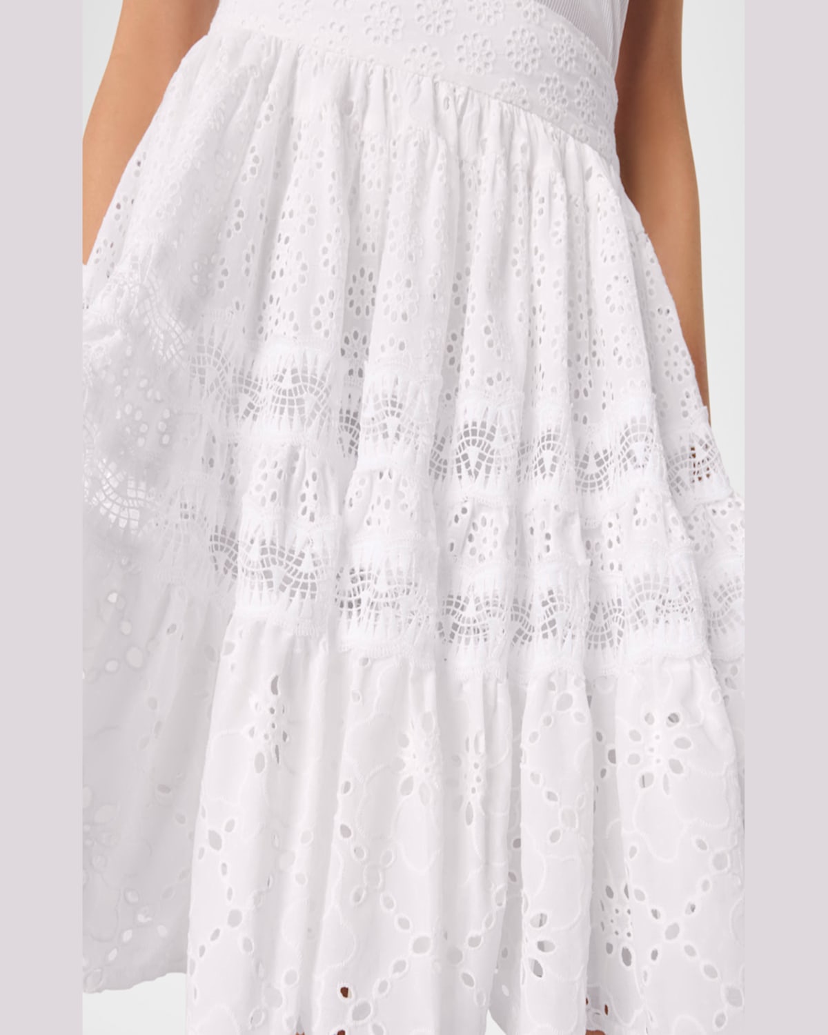 Maje Cotton Embroidered Mini Skirt In White