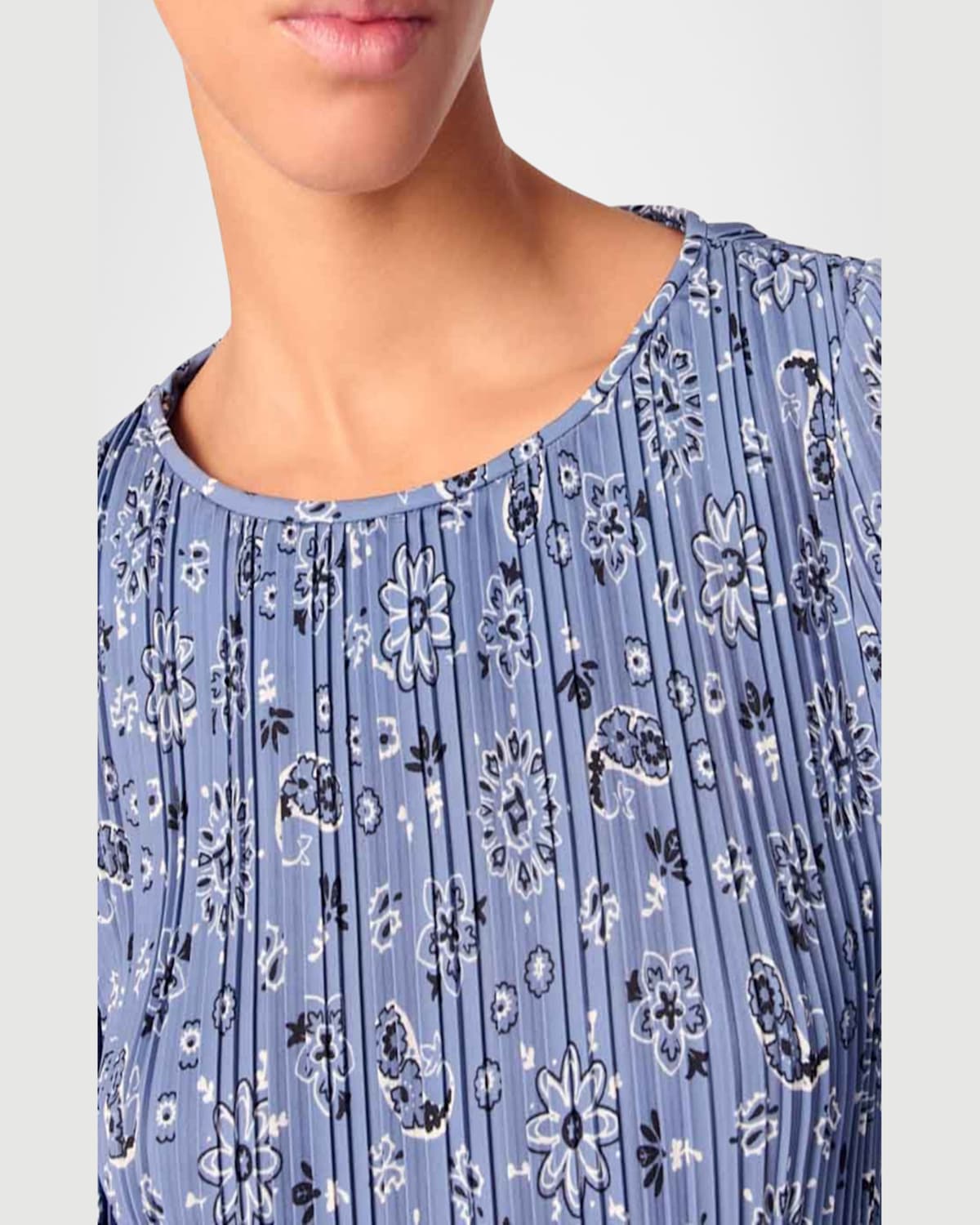 Shop Maje Rockinana Pleated Bandana Mini Dress In Blue Bandana Print