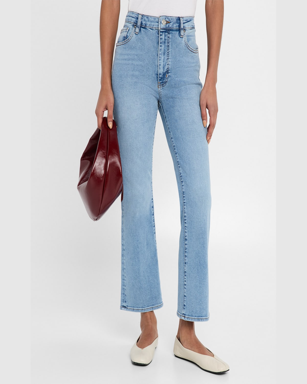 Shop Frame The Reboot Crop Jeans In Float