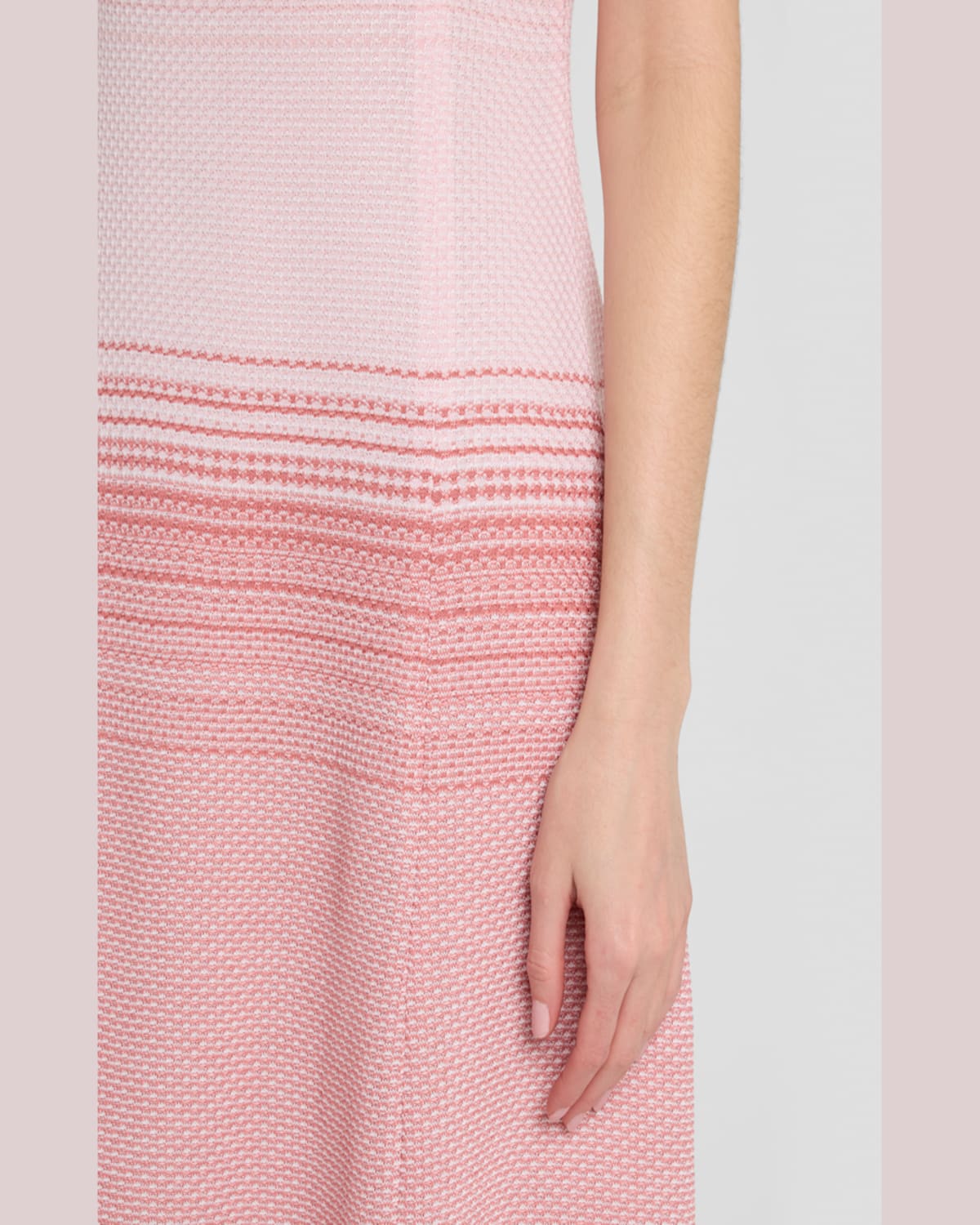 Misook A Line Ombre Midi Dress In Soft Blush/honey Suckle/white