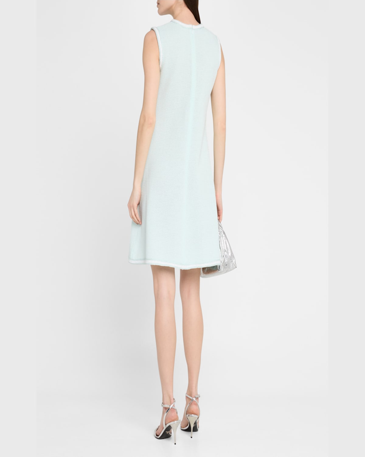 Misook Modern Fit A-line Knit Dress In Aquatic/white
