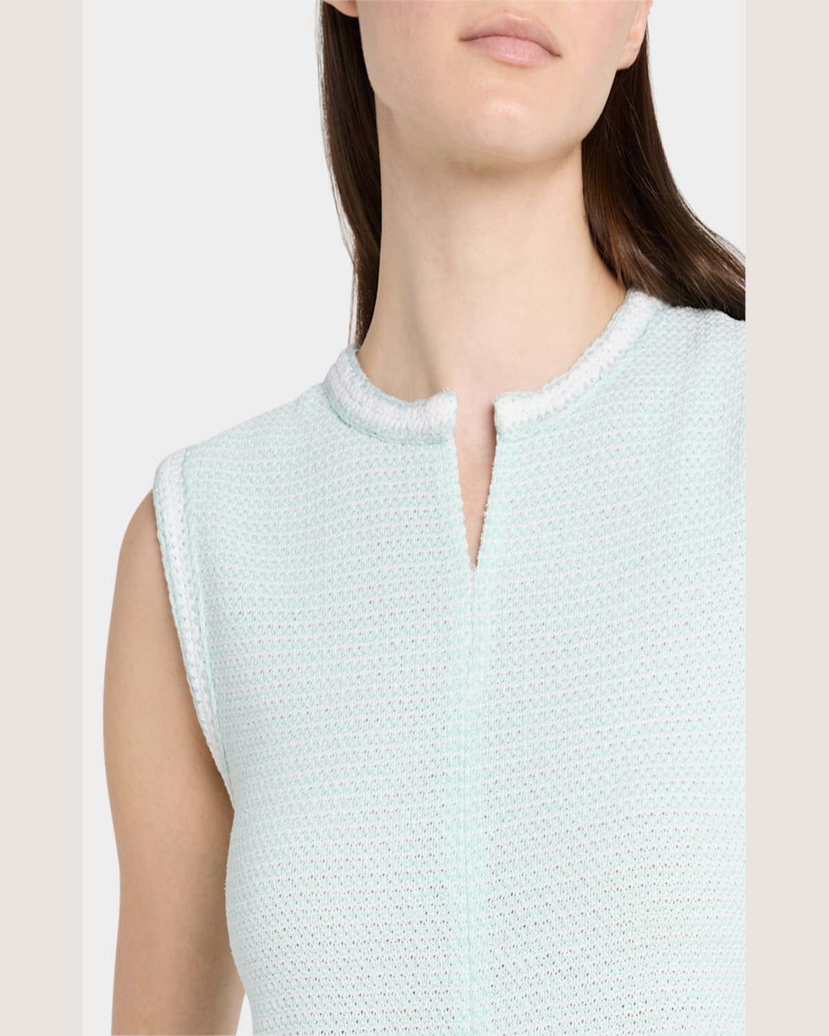 Misook Modern Fit A-line Knit Dress In Aquatic/white