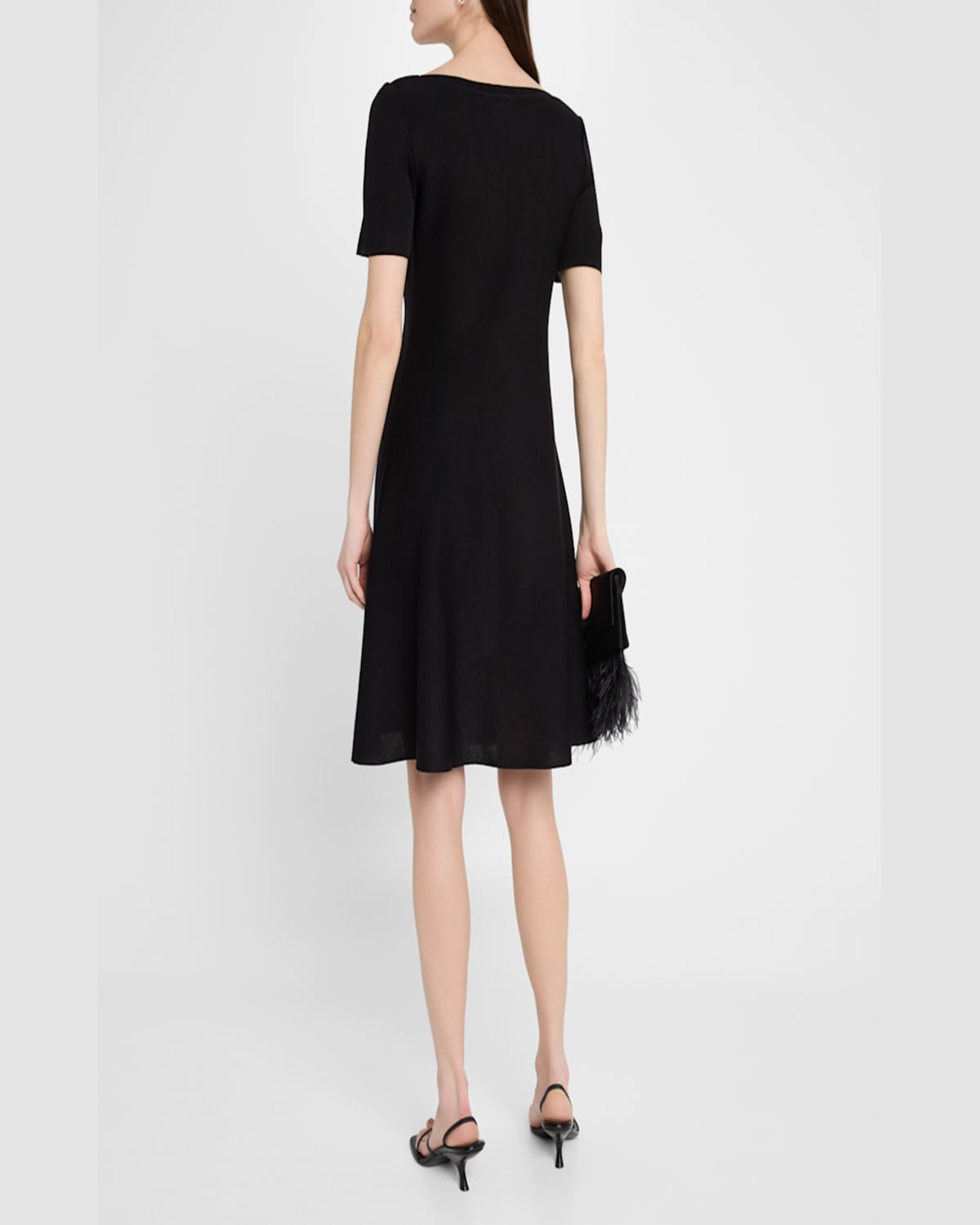 Shop Misook Modern-fit Embroidered Knit Dress In Black/white