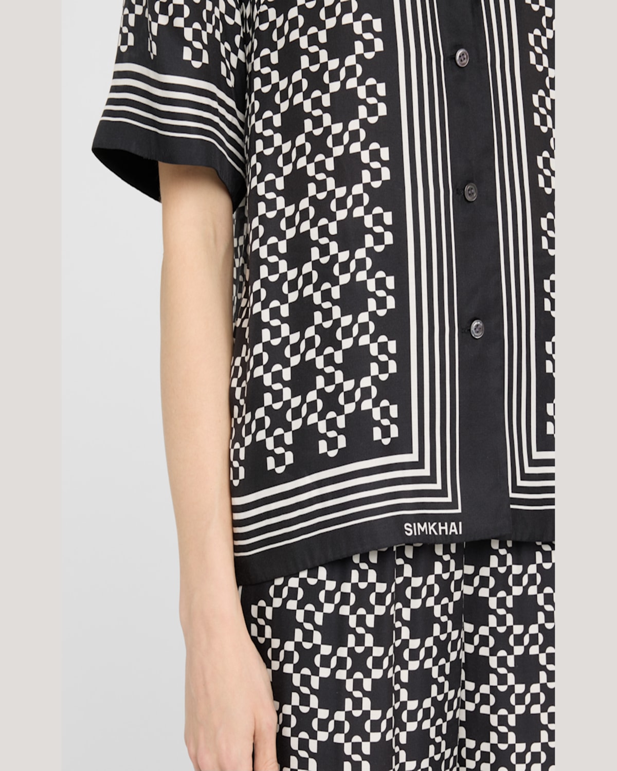 Shop Simkhai Koda Button-front Shirt In Sand