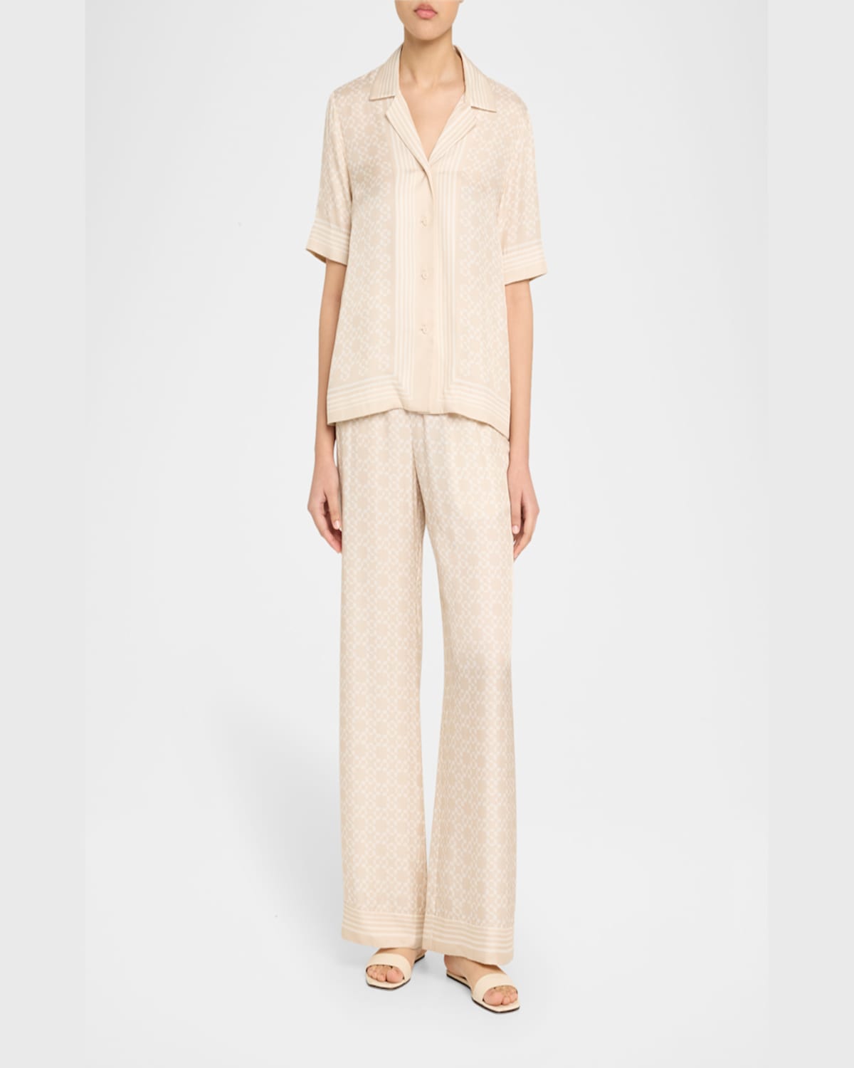 Shop Simkhai Koda Button-front Shirt In Sand