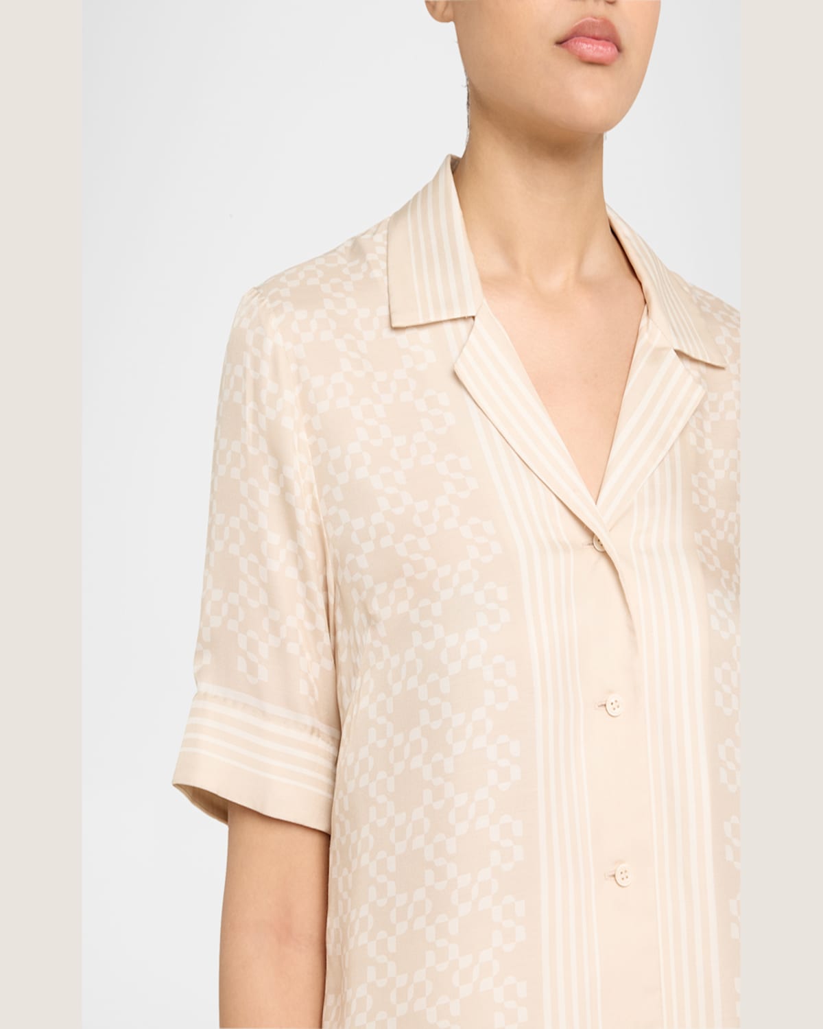 Shop Simkhai Koda Button-front Shirt In Sand