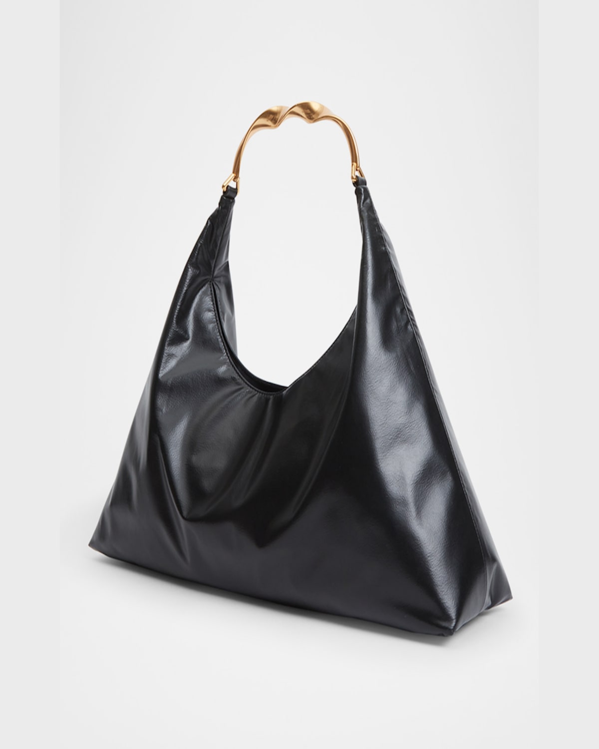 Simkhai Twist Leather Hobo Bag In Sand
