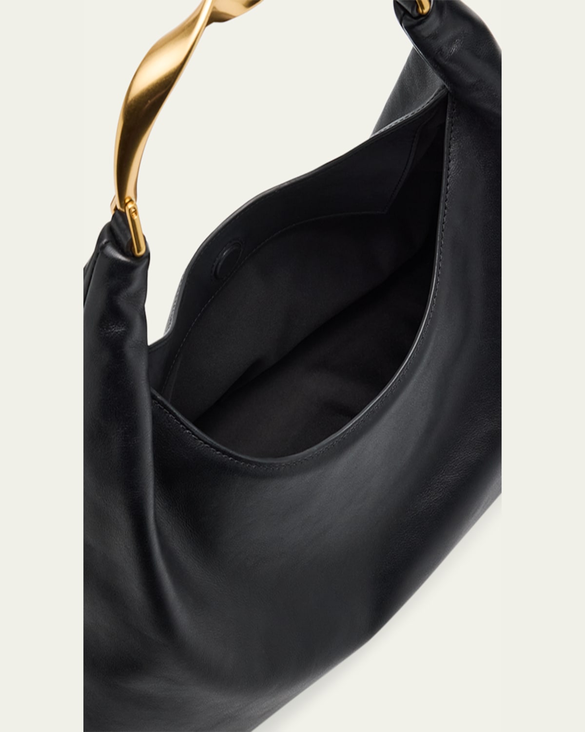 Simkhai Twist Leather Hobo Bag In Sand