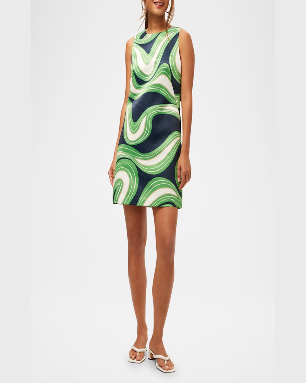 Shop Trina Turk Fairy Tale 2 Sleeveless Swirl-print Mini Dress In Multi