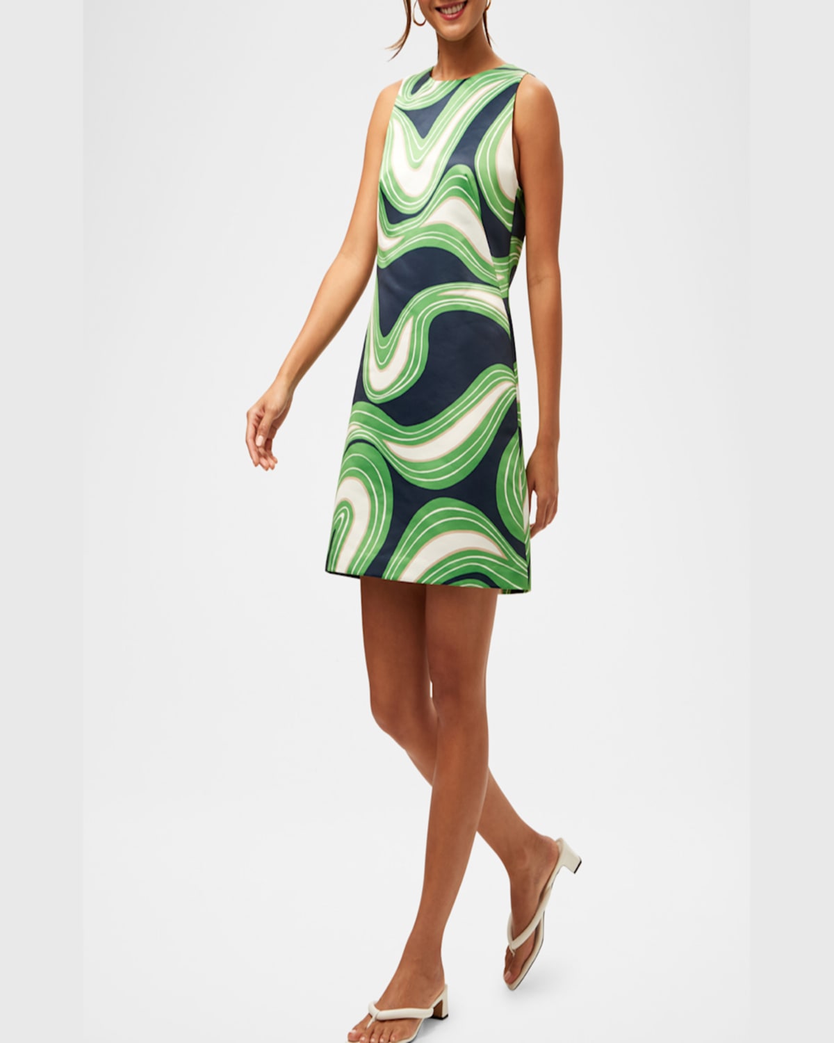 Shop Trina Turk Fairy Tale 2 Sleeveless Swirl-print Mini Dress In Multi