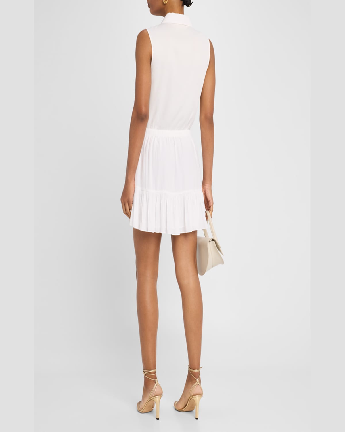 Shop Ramy Brook Odette Sleeveless Button-front Mini Dress In Spring Navy