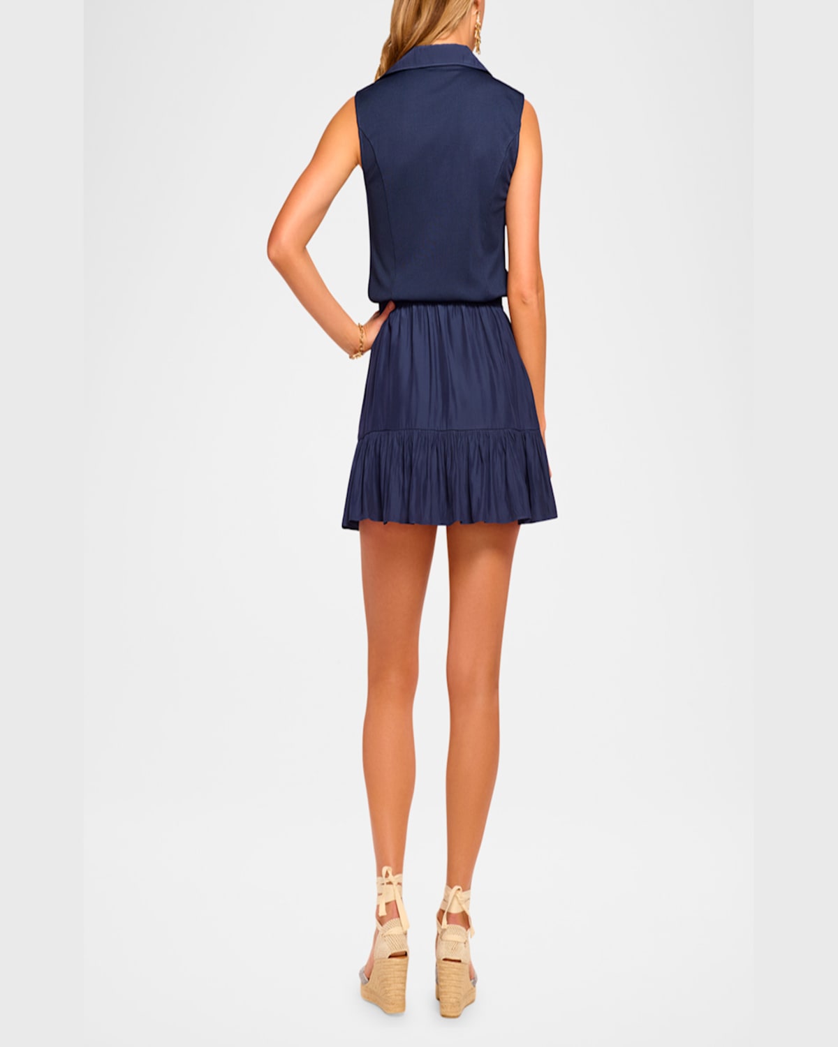 RAMY BROOK ODETTE SLEEVELESS BUTTON-FRONT MINI DRESS 