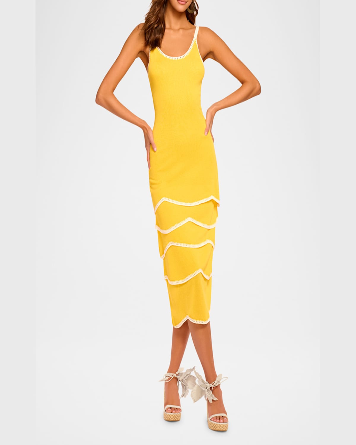 Shop Ramy Brook Aurelia Midi Dress In Spring Navy Wave
