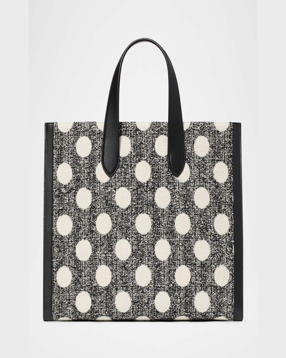 Kate Spade Manhattan Large Polk Dot Tweed Tote Bag In Black Multi.
