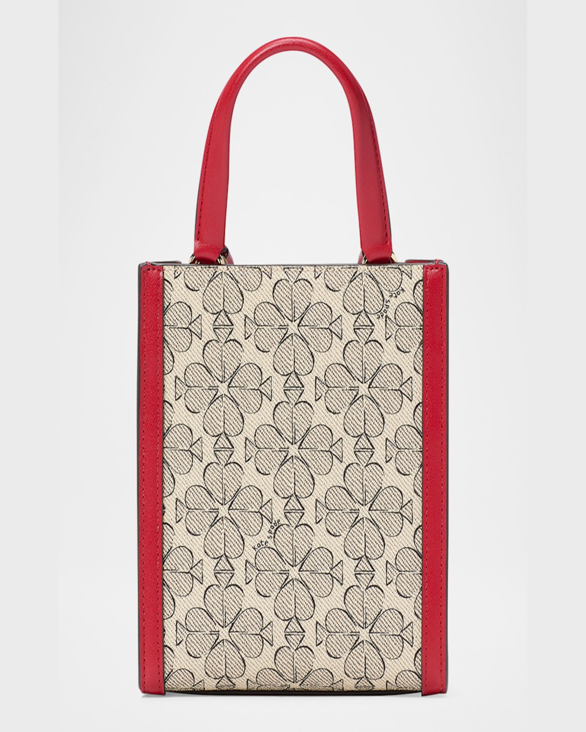 Kate Spade Manhattan Mini Heart Spade Flower Canvas Tote Bag In Cherry Rouge Multi