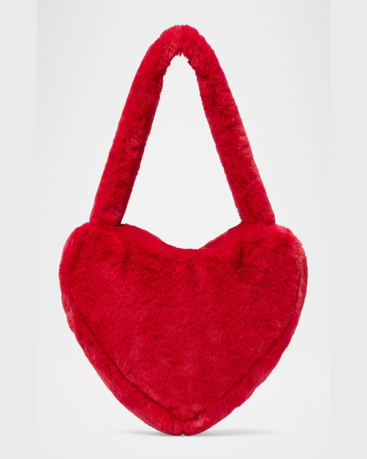 Kate Spade Luver Heart Faux Fur Tote Bag In Cherry Rouge