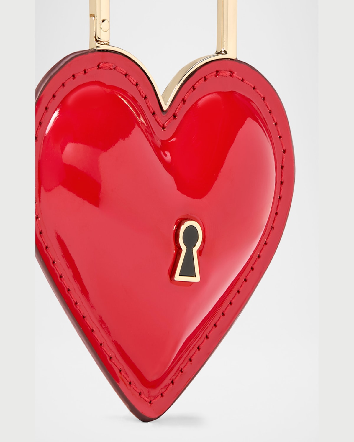Kate Spade Key To My Heart Patent Faux Leather Bag Charm In Cherry Rouge