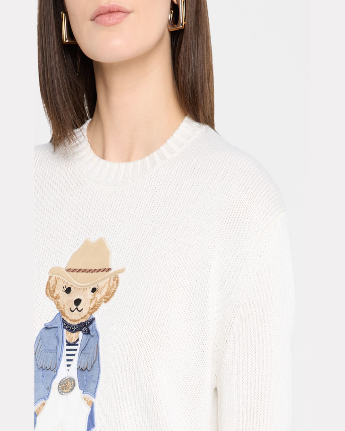 Ralph Lauren Bear Silk Long Sleeve Sweater