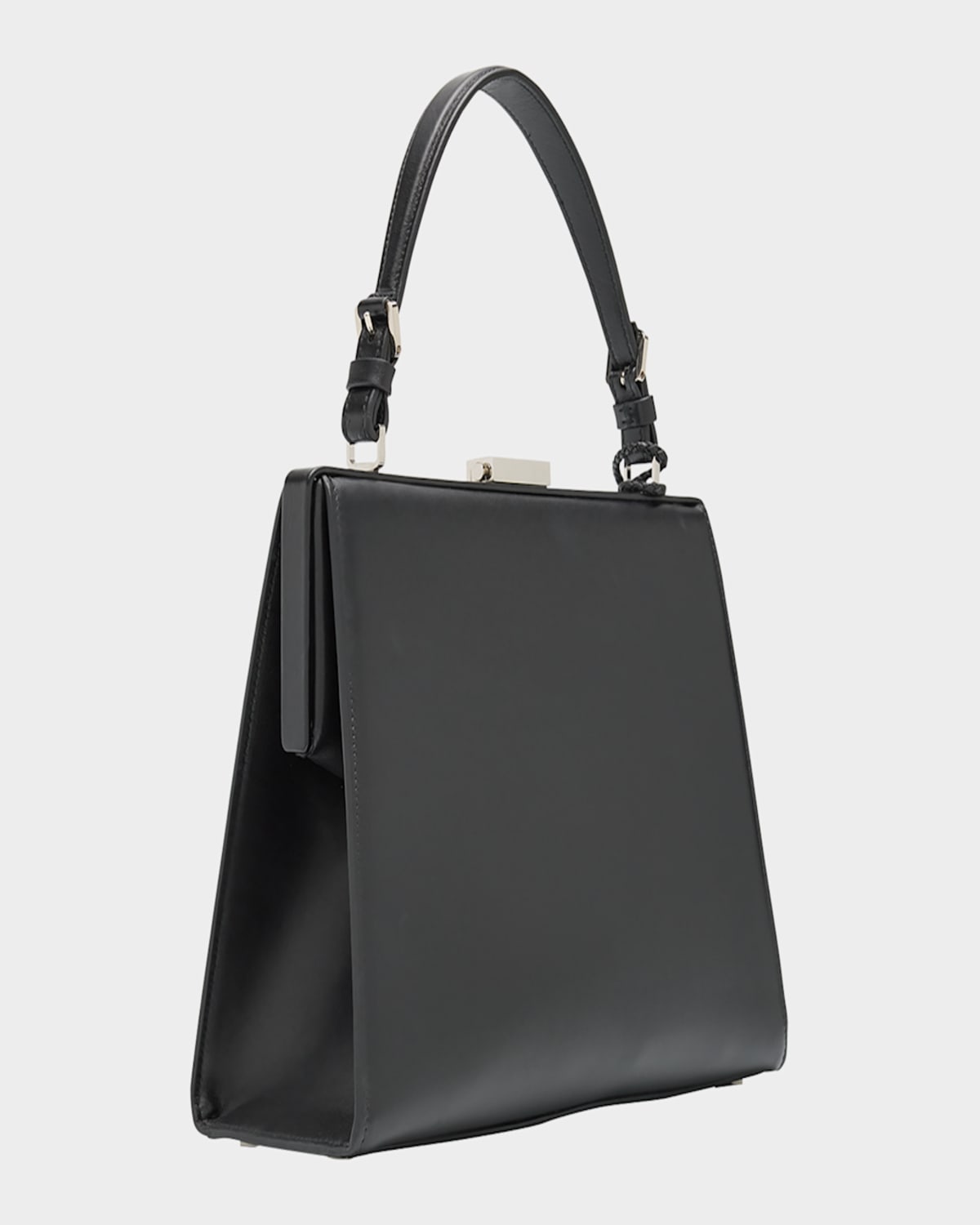Michael Kors Simone Frame Leather Shoulder Bag In Black