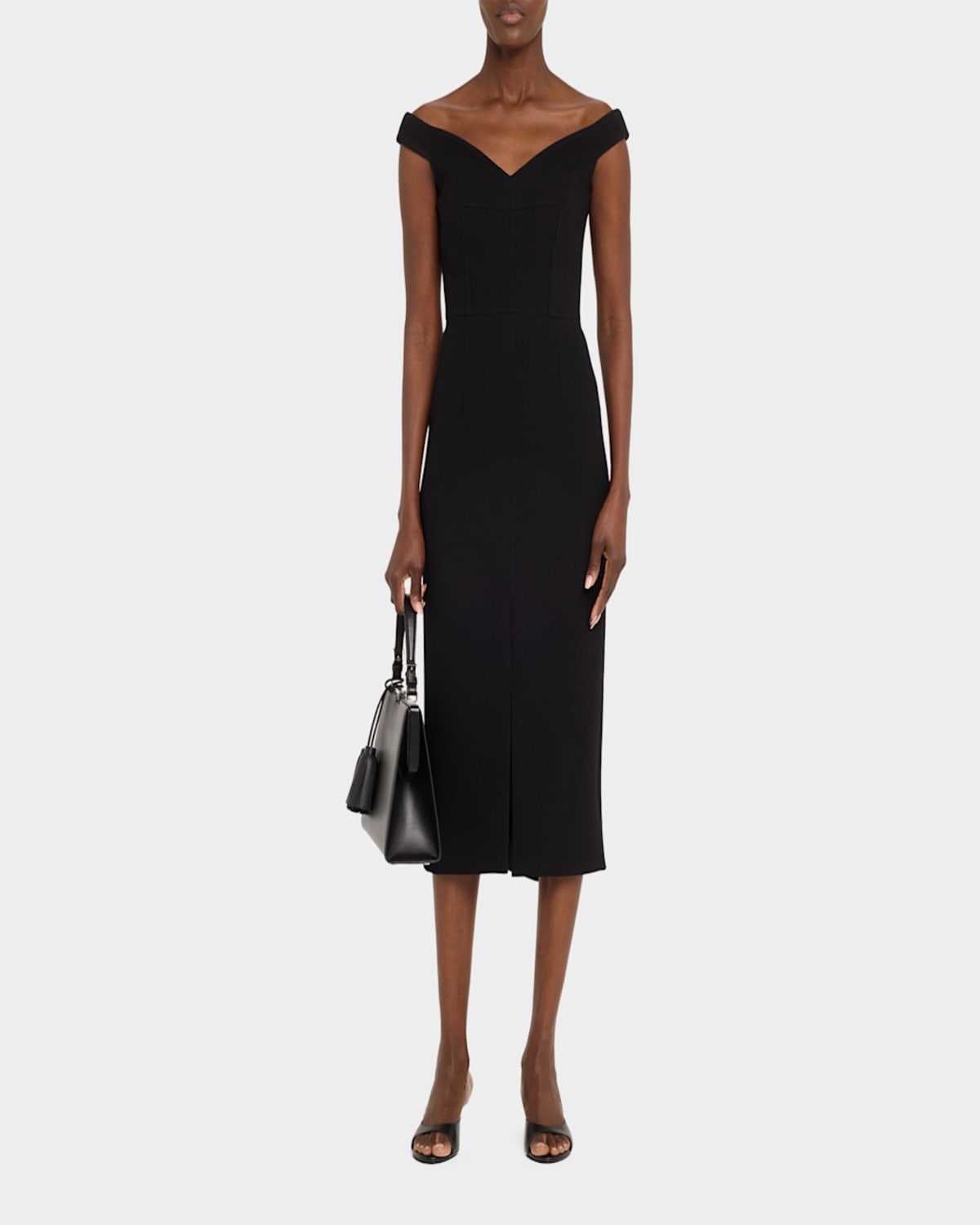 Michael Kors Simone Frame Leather Shoulder Bag In Black