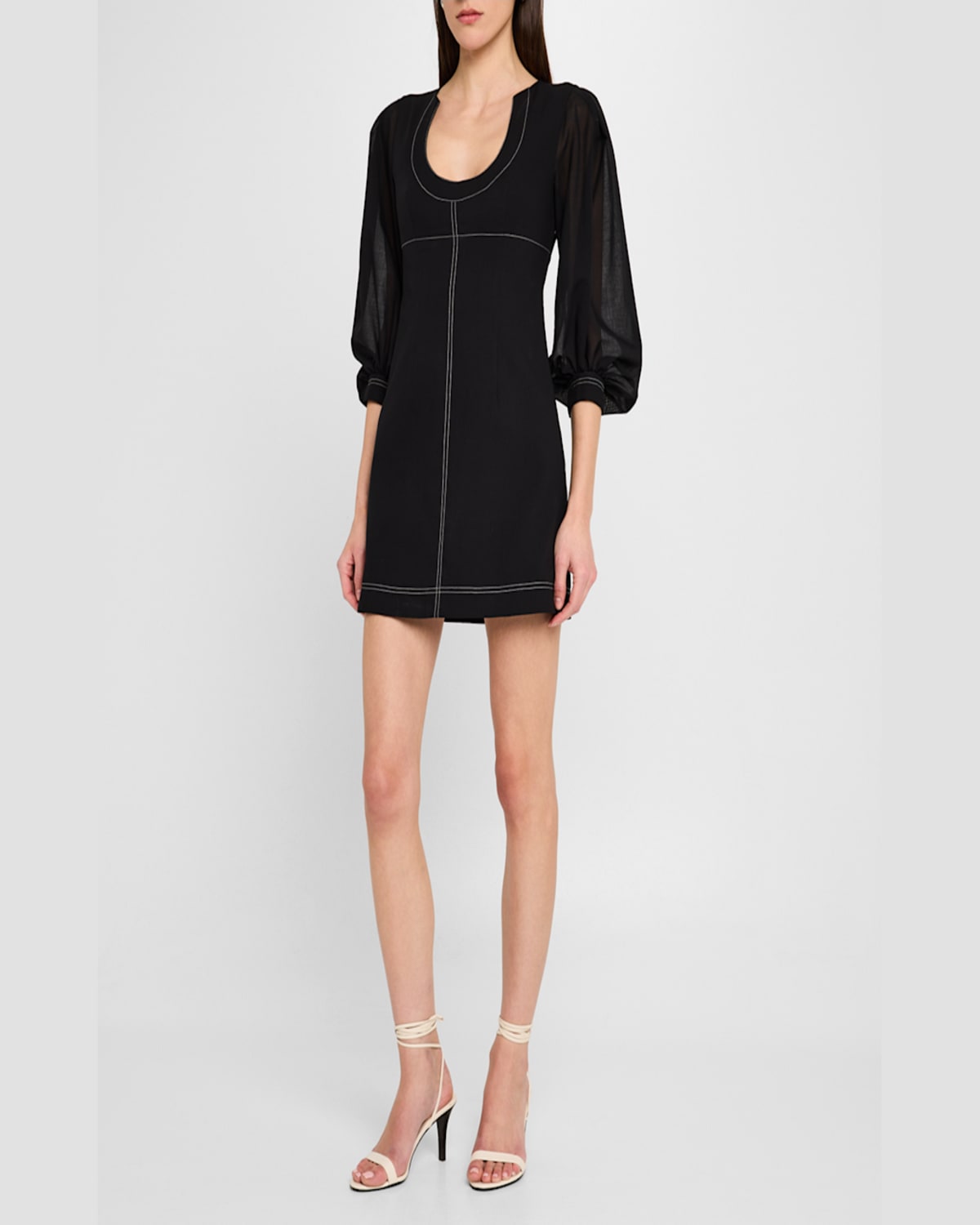 PHILOSOPHY DI LORENZO SERAFINI BALLOON-SLEEVE MINI DRESS 