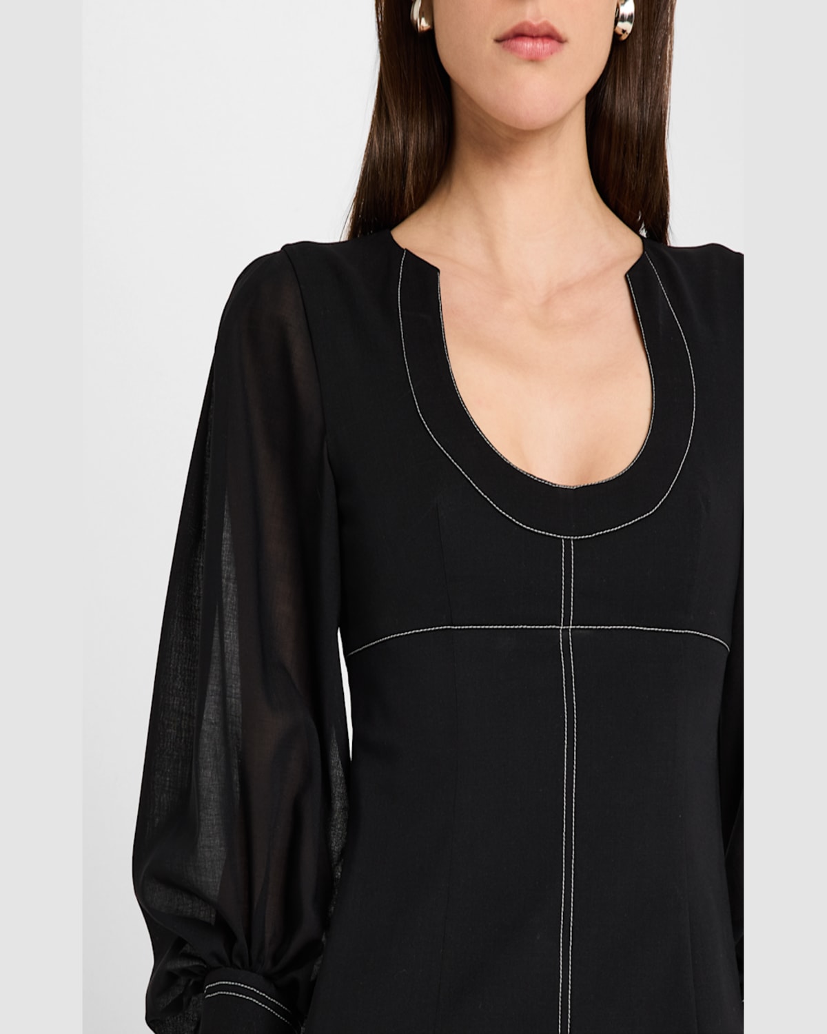 PHILOSOPHY DI LORENZO SERAFINI BALLOON-SLEEVE MINI DRESS 