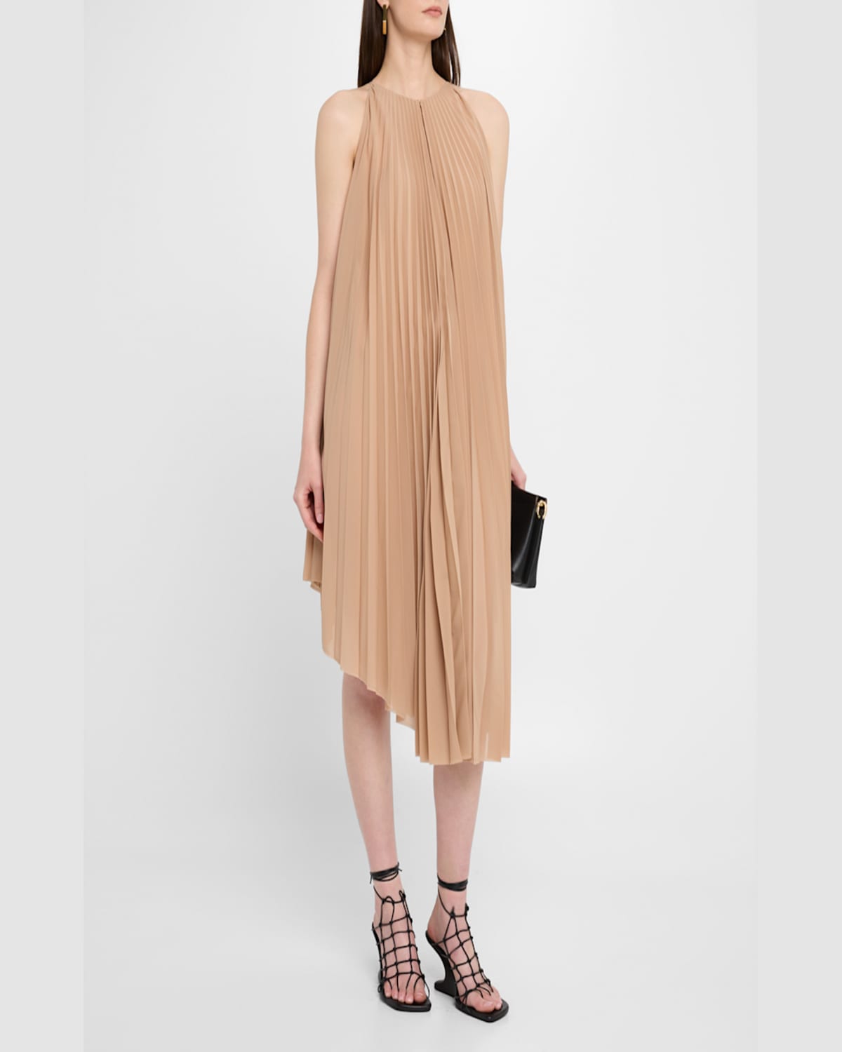 Philosophy Di Lorenzo Serafini Pleated Halter Midi Dress In Pink