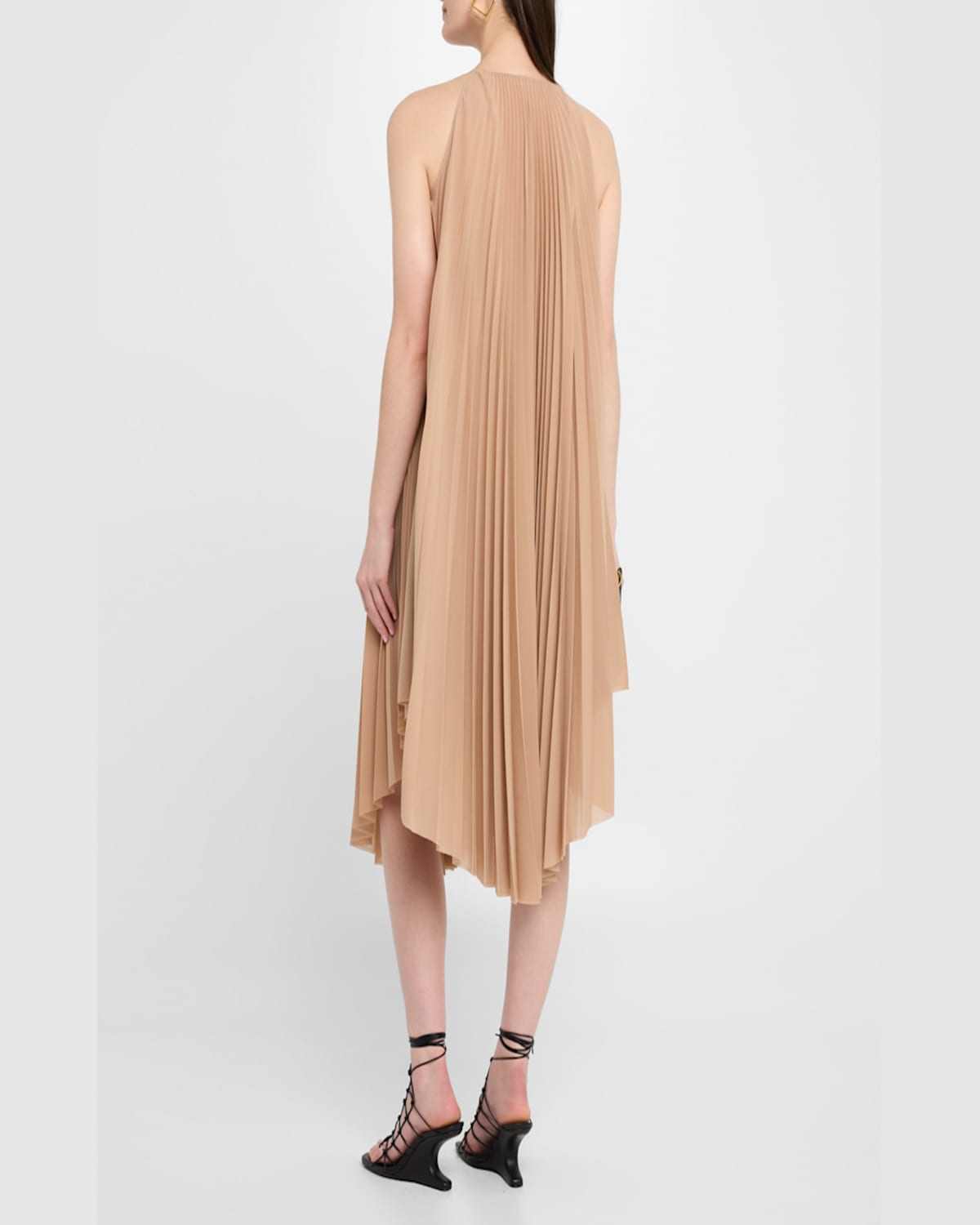 Philosophy Di Lorenzo Serafini Pleated Halter Midi Dress In Pink
