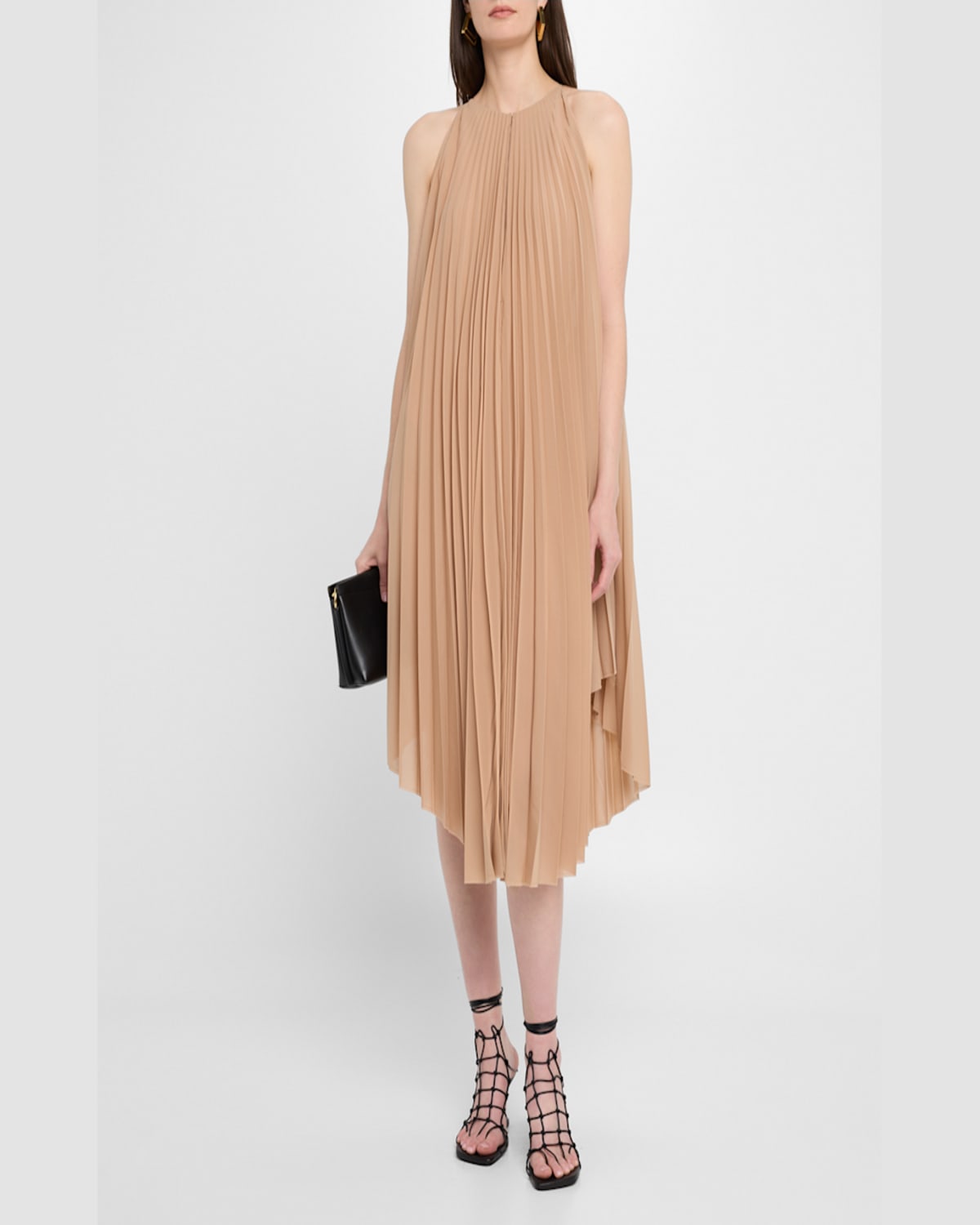 Philosophy Di Lorenzo Serafini Pleated Halter Midi Dress In Pink