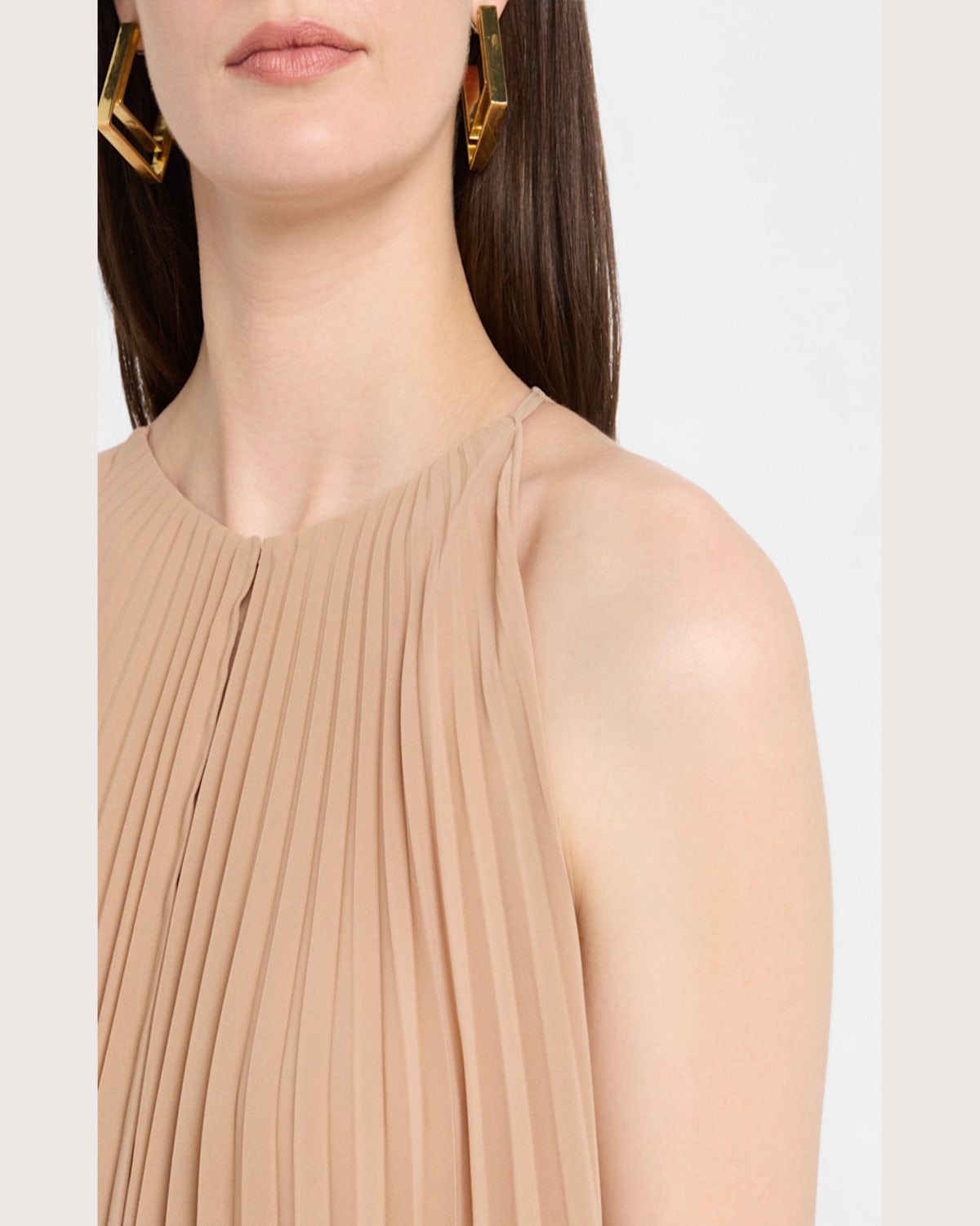 Philosophy Di Lorenzo Serafini Pleated Halter Midi Dress In Pink