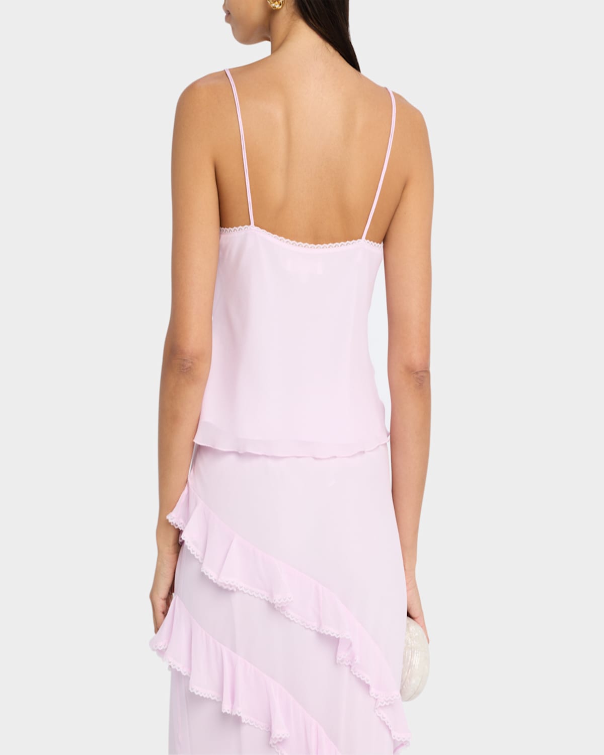 Loveshackfancy Lavoir Lace-trim Sleeveless Top In Soft Lilac