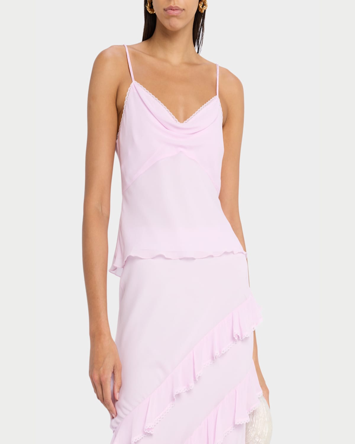 Loveshackfancy Lavoir Lace-trim Sleeveless Top In Soft Lilac