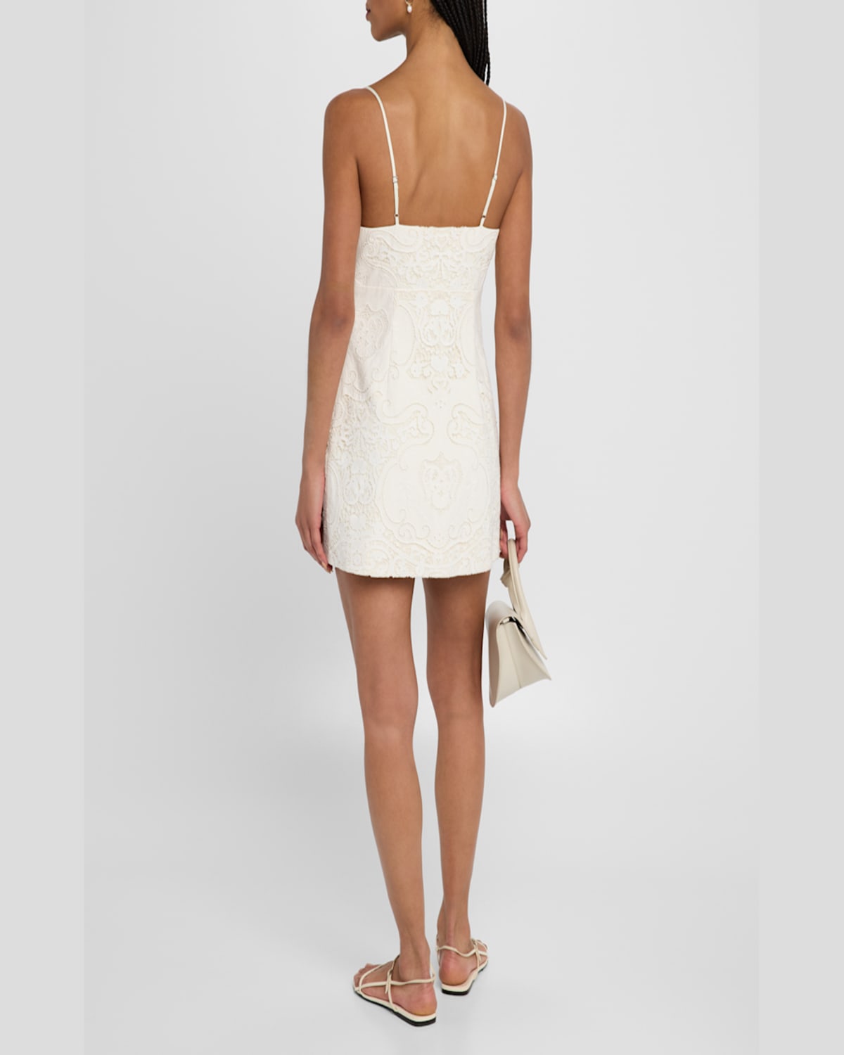Loveshackfancy Rosalisa Embroidered Cotton Mini Dress In Optic White